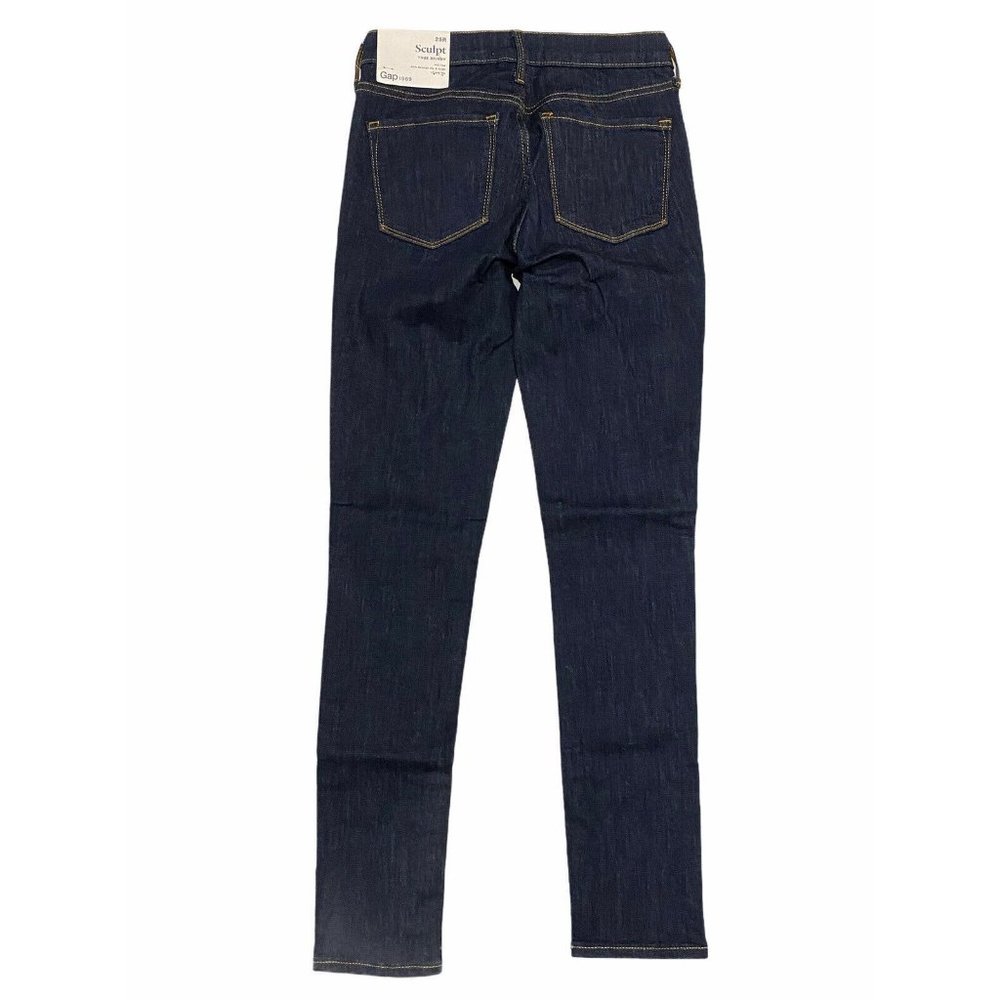 NWT GAP Women's Sculpt True Skinny Jeans 0/25R Darker Wash Stretch #788054 - Picture 2 of 8